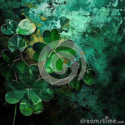 st patrick's day irish clover background Stock Photo