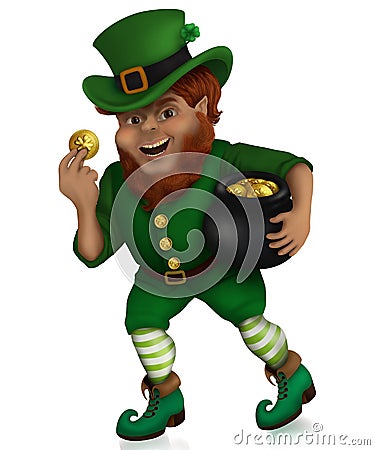 St. Patrick`s Day Lucky Leprechaun Stock Photo