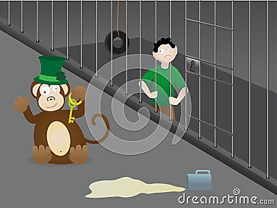 St. Patrick's Day mistake - drinking at the zoo Vector Illustration