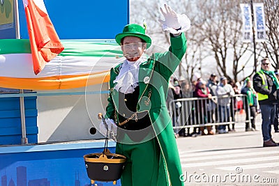 St. Patrick`s Day Parade Chicago 2018 Editorial Stock Photo