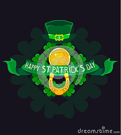 St. Patrick`s Day poster design Vector Illustration