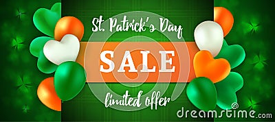 St Patrick`s Day Sale Vector Illustration