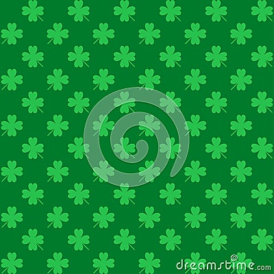 St. Patrick's Day Seamless Pattern with Clover for wallpapers Vector Illustration