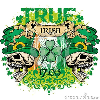 St.Patrick`s Day- skull Stock Photo