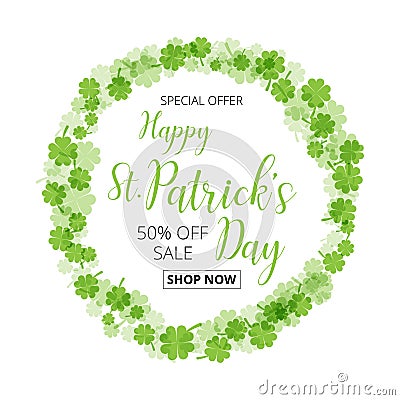 St. Patrick`s Day special offer sale text badge Stock Photo