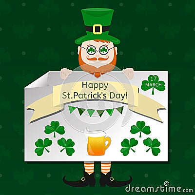 St. Patrick`s Day vector design elements set. Vector Illustration