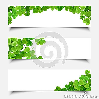 St. Patrick's day web banners with shamrock. Vector eps-10. Vector Illustration