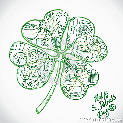 St. Patrick's greeting card. Vector Illustration