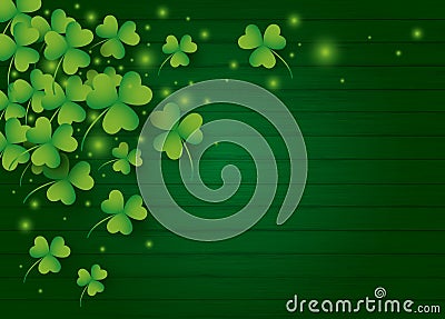 St Patricks day background design of clover leaves Vector Illustration