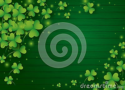 St Patricks day background design of clover leaves Vector Illustration