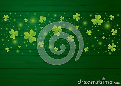 St Patricks day background design of clover leaves Vector Illustration
