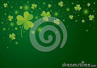 St Patricks day background design of shamrock leaves Vector Illustration