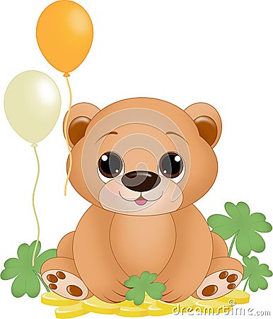 St patricks day bear Cartoon Illustration