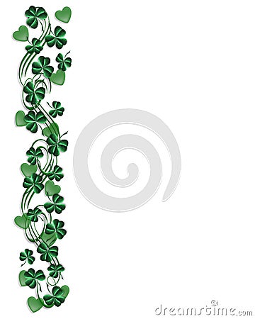 St Patricks Day Border shamrocks Stock Photo