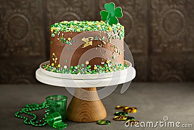 St Patricks day chocolate cake Stock Photo