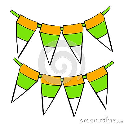 St. Patricks day flags icon, icon cartoon Vector Illustration