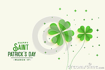 St patricks day four petal clover leaves background Vector Illustration