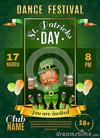 St Patricks Day Poster Vector Illustration
