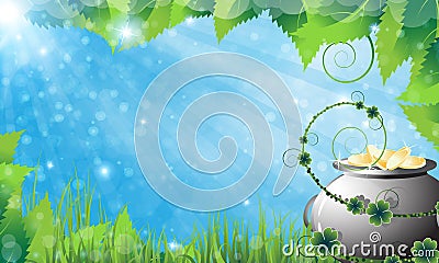 St. Patricks Day spring background Vector Illustration