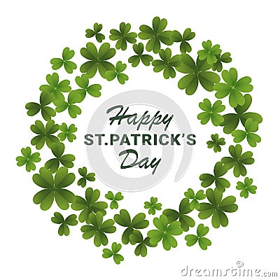 st patricks day square banner clover ring gradient vector Vector Illustration