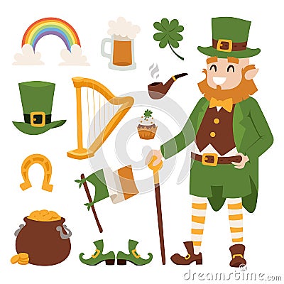 St. Patricks Day vector icons Vector Illustration