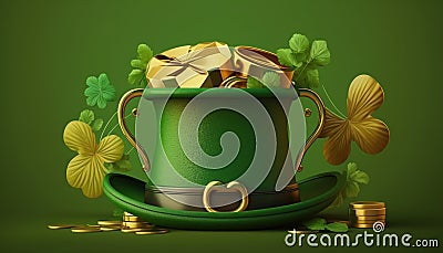 St. Patricks Day vintage holiday badge design. illustration Stock Photo