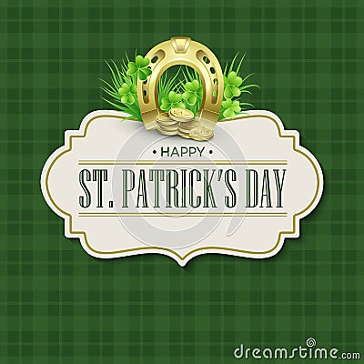 St. Patricks Day vintage holiday badge design. Vector illustration Vector Illustration