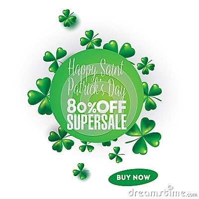 St. Patricks Day vintage holiday badge design. Vector Illustration