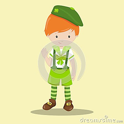 st patrik boy 08 Vector Illustration