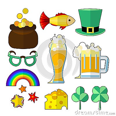 St patrik food objects Vector Illustration