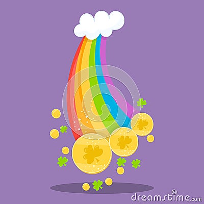 st patrik rainbow 04 Vector Illustration