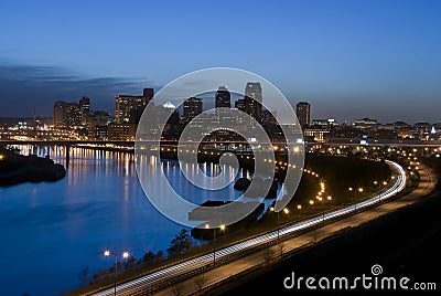 St Paul Skyline at Night. Stock Photo