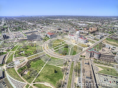 St. Paul is the State Capitol of Minnesota seen from above by Drone Stock Photo