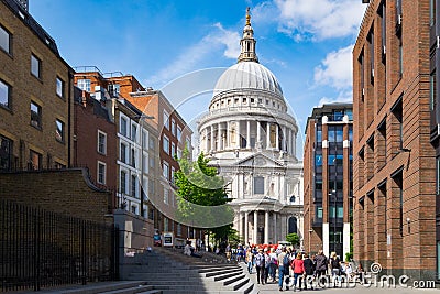 St Paul`s cathedral, London in summer Editorial Stock Photo