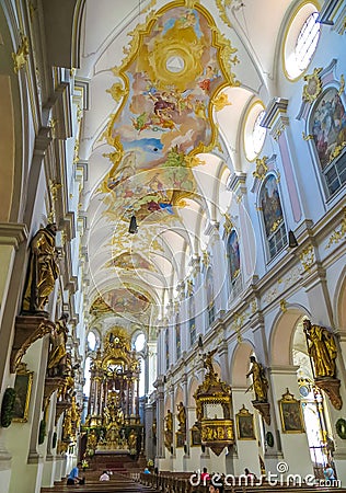 St. Peter`s - Baroque Ceiling Main Nave Editorial Stock Photo