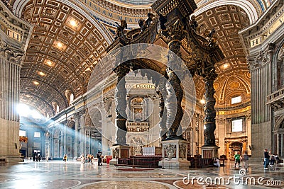 St. Peter's Basilica interior Editorial Stock Photo