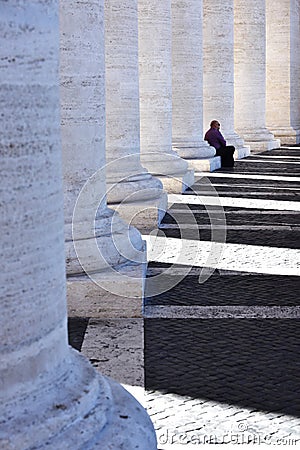 St. Peter's Square colonnades, Vatican Editorial Stock Photo