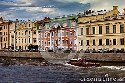 St.Peterburg. Russia. River in Saint Petersburg Russia. Saint Petersburg with its buildings Editorial Stock Photo