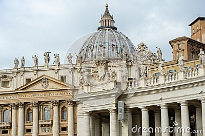 St Peters Basilica viewed from the square Editorial Stock Photo