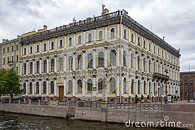 St. Petersburg the building of the former Ministry of State Property on the bank Editorial Stock Photo