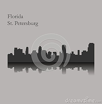 St. Petersburg, Florida city silhouette Vector Illustration