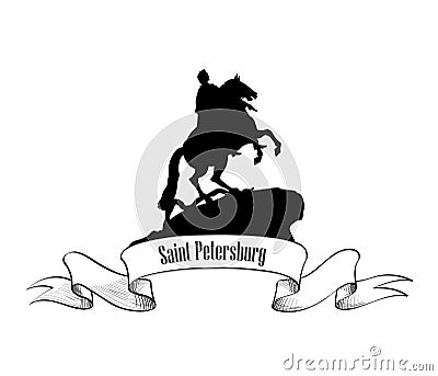 St. Petersburg label. Travel Russia symbol. Sketch icon Stock Photo