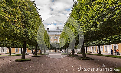 St. Petersburg. Petrodvorets. Alleys of the upper park of Peterhof Stock Photo