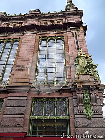 Building of the Yeliseyev Merchants Shop in St. Petersburg, Russia Editorial Stock Photo