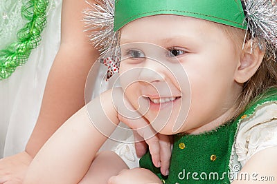 ST. PETERSBURG, RUSSIA - DECEMBER 28: Festively dressed children are engaged in kindergarten, RUSSIA - DECEMBER 28 2016. Editorial Stock Photo