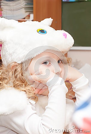 ST. PETERSBURG, RUSSIA - DECEMBER 28: Festively dressed children are engaged in kindergarten,RUSSIA - DECEMBER 28 2016. Editorial Stock Photo