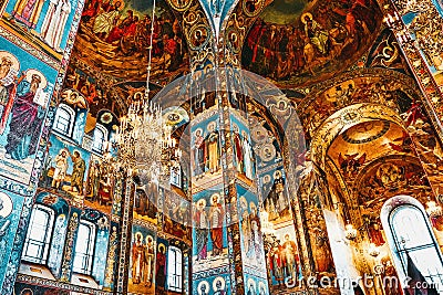 ST. PETERSBURG, RUSSIA FEDERATION - JUNE 29:Interior of Church Savior on Spilled Blood . Picture takes in Saint-Petersburg, inside Stock Photo