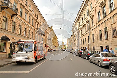 View on Gorokhovaya street. Editorial Stock Photo