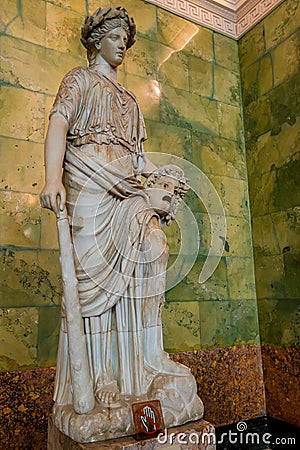 ST.PETERSBURG, RUSSIA - JUNE, 2015: MELPOMENE STATUE IN HERMITAGE Editorial Stock Photo