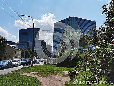 ST. PETERSBURG, RUSSIA - june, 2019: View of the business center Plaza St. Petersburg on Malookhtinsky Avenue Editorial Stock Photo